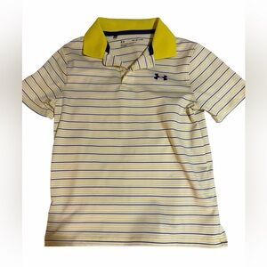 Under Armour Kids Polo - Yellow and Blue Striped